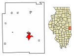 Location of Paris in Edgar County, Illinois.