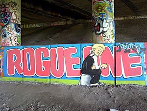 Glasgow. Braehead Tunnels. Graffiti. Oor Wullie