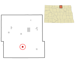 Location of Rolette, North Dakota