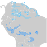 Map of the Arawakan languages in South America