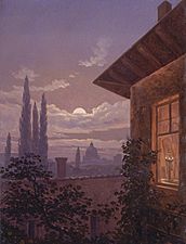 Carl Gustav Carus - Italienischer Mondschein (Rom, Peterskirche im Mondschein)