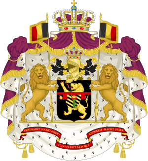 Coat of arms of a former King of the Belgians.svg