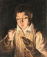 El Greco – Boy Blowing an Ember – Google Art Project – edited