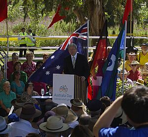 Kevin Rudd speaking at the Australia Day 2010 citizenship ceremony