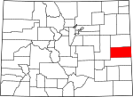 State map highlighting Cheyenne County