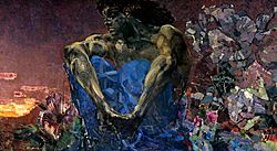 Mikhail Vrubel - Демон (сидящий) - Google Art Project