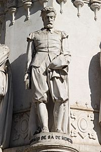 Francisco de Sá de Meneses'staue at monument of Luís de Camões in Lisbon