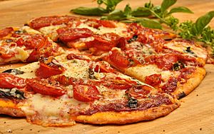 Pizza with tomatoes