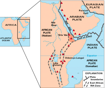 Tectonical map of East Africa