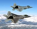 Two F-22 Raptor in flying