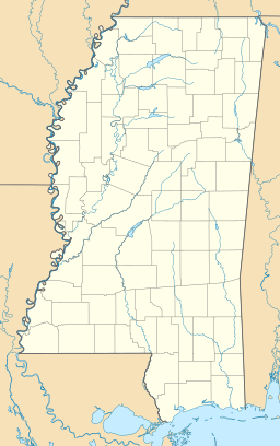 Location of Nita Lake in Mississippi, USA.