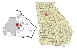 Location in DeKalb County and the state of Georgia