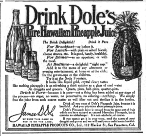 Dole juice newspaper ad