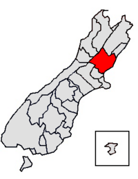 Location of the Hurunui District within the South Island