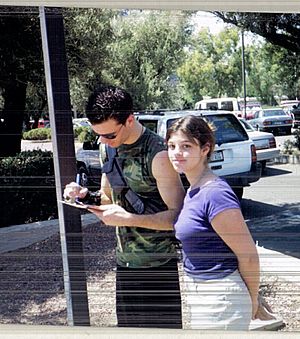 JC Chasez signing an autograph