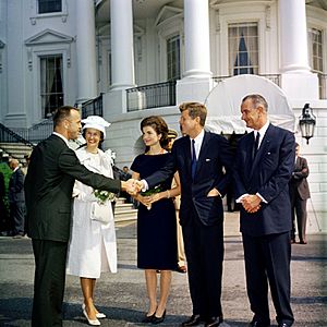 KN-C17754. Guests Arrive for Presentation Ceremony of the NASA Distinguished Service Medal to Astronaut Commander Alan B. Shepard, Jr