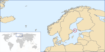 Location of Åland