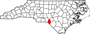 Map of North Carolina highlighting Scotland County