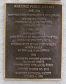 Martinez Library Plaque Historical Society