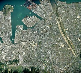 Niihama city center area Aerial photograph.2010