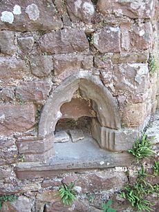 Piscina, St James church, Lancaut