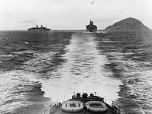 Troop transports Queen Mary and Queen Elizabeth