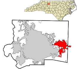 Location in Forsyth County and the state of North Carolina