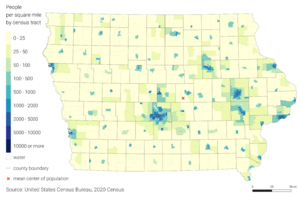 Iowa 2020 Population Density