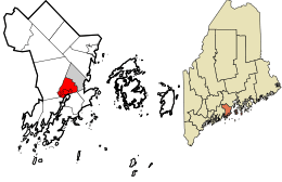 Location in Knox County and the state of Maine.