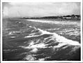 Long Beach from across the surf, showing the Hotel Bixby under construction in the distance at right, ca.1906 (CHS-2803)