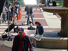 Scarlett Johansson on Columbia campus