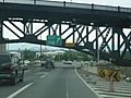 Southbound New Jersey Turnpike under Pulaski Skyway