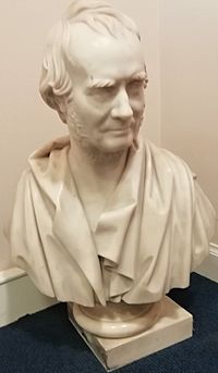 A marble bust of William Cunninghame of Lainshaw, d. 1847, aged 73
