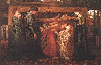 Dante Gabriel Rossetti - Dante's Dream at the Time of the Death of Beatrice (1871)