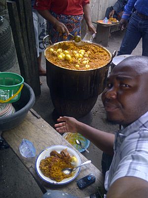 Eating Banga (Pam Seed) Rice.