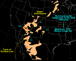 Javier 2004 rainfall