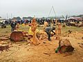 Wood carving with a chainsaw