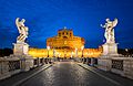 Engelsburg und Engelsbrücke abends