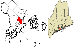 Location in Knox County and the state of Maine.