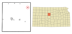 Location within Russell County and Kansas