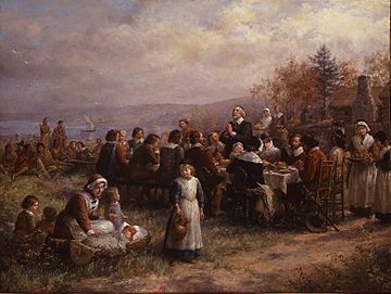 Thanksgiving at Plymouth, 1925, Brownscombe