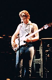 Adam Clayton performing on Unforgettable Fire Tour in Sydney 09-09-1984