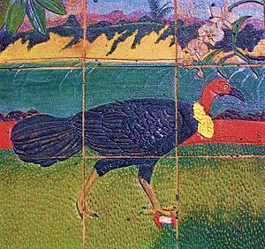 Brush Turkey on tiles