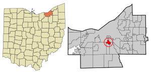 Location in Cuyahoga County and the state of Ohio.