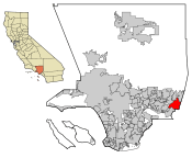 Location in Los Angeles County and the U.S. state of California