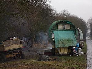 Roadside Camp Crankley Lane - geograph.org.uk - 1206645