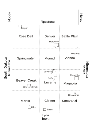 Rock County Administrative map (Minnesota)