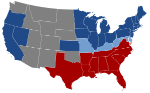 US map 1864 Civil War divisions