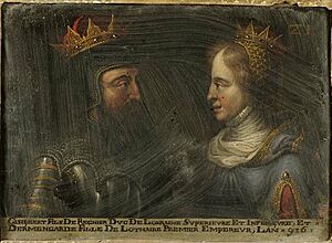 21. Gislebert, duc de Lotharingie, et son épouse Gerberge de Germanie.jpg