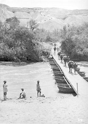 Auja pontoon bridge